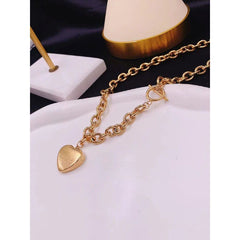 Eternal Love Heart 18K Gold Stainless Steel Chunky Necklace Chain for Women