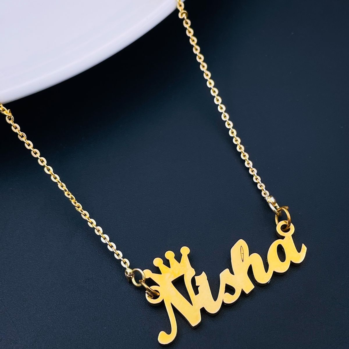 Copper Gold personalized customized Letter Name Necklace Chain For Women