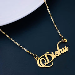 Copper Gold personalized customized Letter Name Necklace Chain For Women