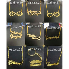 Copper Gold personalized customized Letter Name Necklace Chain For Women