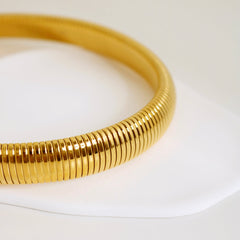 Cobra Snake 18K Gold Anti Tarnish Stainless Steel Choker Necklace For Women