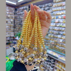 Glossy Balls White 18K Gold Anti Tarnish Pearl Necklace For Women