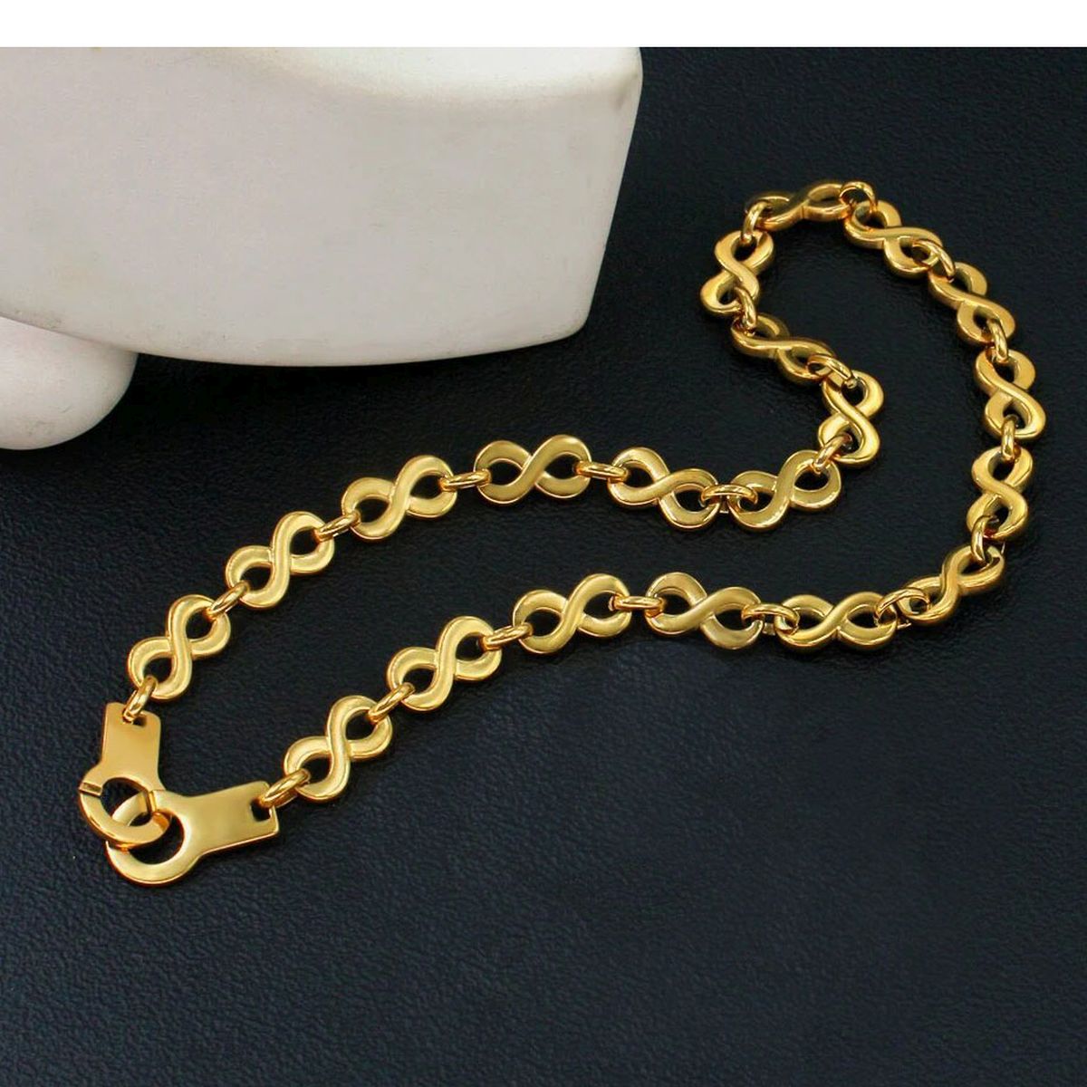 Handcuff Infinity 18K Gold Anti Tarnish Stainless Steel Necklace Chain for Men & Women