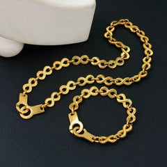 Handcuff Infinity 18K Gold Anti Tarnish Stainless Steel Necklace Chain for Men & Women