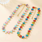 Crystal Multicolour 18K Gold Anti Tarnish Necklace For Women