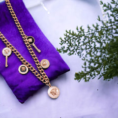 Medusa White Black 18K Rose Gold Anti Tarnish Stainless Steel Charm Necklace Curb Chain For Women