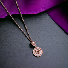 Medusa White 18K Rose Gold Mother Of Pearl Anti Tarnish Stainless Steel Necklace Chain For Women