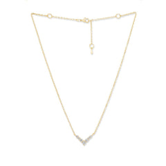Copper Solitaires Cubic Zirconia Gold Necklace Link Pendant Chain For Women