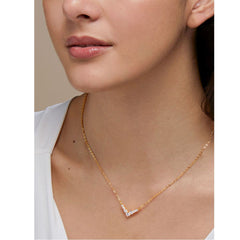 Copper Solitaires Cubic Zirconia Gold Necklace Link Pendant Chain For Women