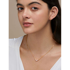 Copper Solitaires Cubic Zirconia Gold Necklace Link Pendant Chain For Women