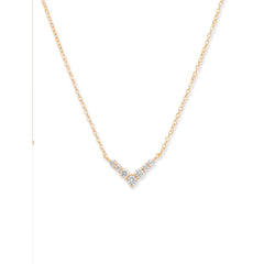 Copper Solitaires Cubic Zirconia Gold Necklace Link Pendant Chain For Women