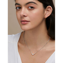 Copper Solitaires Cubic Zirconia Gold Necklace Link Pendant Chain For Women