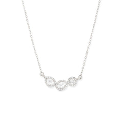 Copper Oval Pear Cut Solitaires Cubic Zirconia Gold Link Pendant Chain Necklace For Women