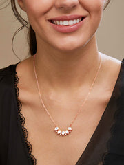 Copper Kundan Drop Cubic Zirconia Gold Link Pendant Chain Necklace For Women