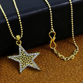 Star Filigree Cz 18K Gold American Diamond Necklace Pendant Chain