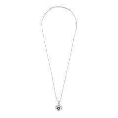 Enamel Flower Black American Diamond Pearl Necklace Pendant Chain