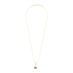 Rainbow 18K Gold Plated Gold American Diamond Necklace Pendant Chain