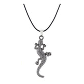 Punk Lizard Oxidized Stainless Steel Pendant Necklace Chain Men