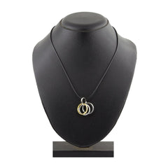 Funky Punk Biker 4 Rings Gold Stainless Steel Pendant Necklace Chain For Men