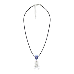Biker Punk Skull Blue Silver Stainless Steel Pendant Necklace Chain For Men