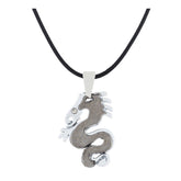 Punk Biker Dragon Snake Black Stainless Steel Pendant Necklace Chain