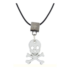 Biker Punk Skull Black Silver Stainless Steel Pendant Necklace Chain For Men