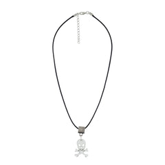 Biker Punk Skull Black Silver Stainless Steel Pendant Necklace Chain For Men