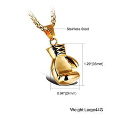 Glossy Boxing Glove 18K Gold 316L Stainless Steel Pendant Chain