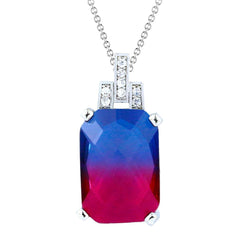 Blue Purple Pink Magenta Austrian Crystal Slider Pendant Necklace