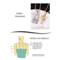 Couple Lovers I Love You Lock Key Stainless Steel Chain Pendant Combo For Men