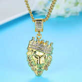 Lion King Crown Kings Landing Gold Rhinestone Crystal Pendant Chain