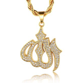 Almighty Allah God Muslim Islamic Gold Brass Locket Pendant