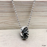 Couple Lovers Valentine Black Stainless Steel His Crown Pendant Chain Unisex