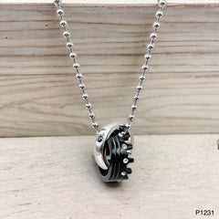 Couple Lovers Valentine Black Stainless Steel His Crown Pendant Chain Unisex