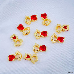 Baby Girl Gold Maroon Red Crystal Copper Center Pcs For Women