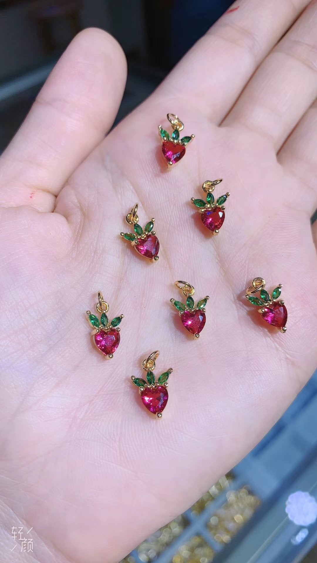 Cherry Gold Crystal Copper Charm For Women