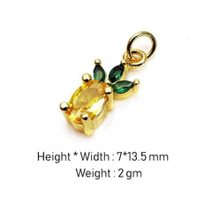 Pineapple Fruit Charms 18K Gold Pendant Chain Necklace For Girls