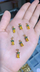 Pine Apple Gold Crystal Copper Charm For Women