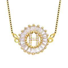 Cz Gold Initial Alphabet Letter B Necklace Pendant Chain