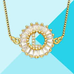 Cz Gold Initial Alphabet Letter B Necklace Pendant Chain