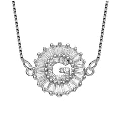 Cz Silver Initial Alphabet Letter B Necklace Pendant Chain
