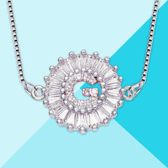 Cz Silver Initial Alphabet Letter B Necklace Pendant Chain