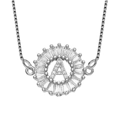 Cz Silver Initial Alphabet Letter B Necklace Pendant Chain