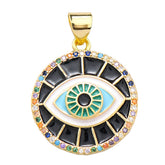 Turkish Evil Eye Nazariya Black Medallion Charms Locket Pendant