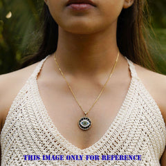Turkish Evil Eye Nazariya Black Medallion Charms Locket Pendant