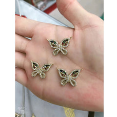 Cute Butterfly Charms Aaa Cubic Zirconia 18K Gold Centre Pcs For Women