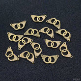 Hand Cuff Love Valentines Gold Cubic Zirconia Centre Pcs For Women