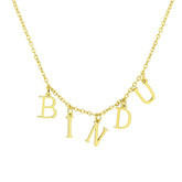 Slim 18K Gold Customized Initial Letter Choker Pendant Necklace For Women