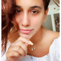 Slim 18K Gold Customized Initial Letter Choker Pendant Necklace For Women