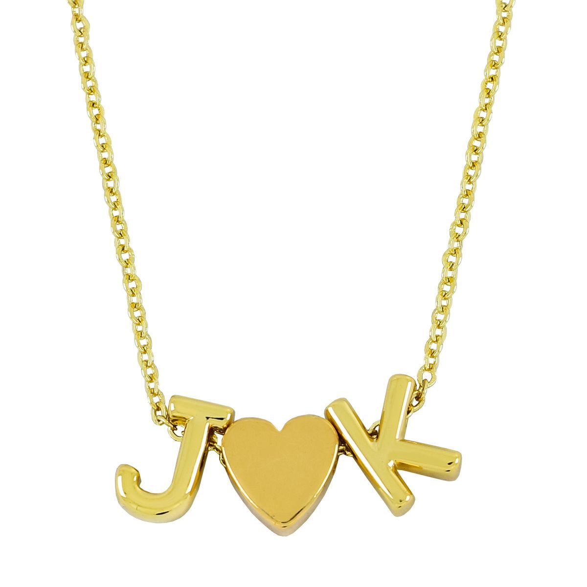 Heart Customized Initial Letter Necklace Pendant Chain